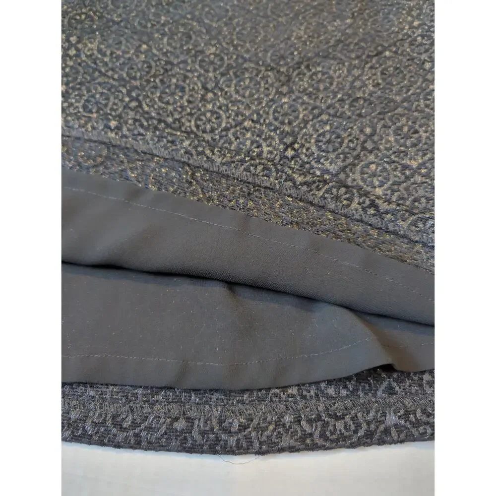 ANN TAYLOR LOFT women's size XXL Black Brocade knee length skirt fully lined